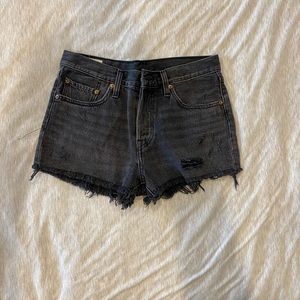 Levis 501 Black Denim Shorts Sz. 27